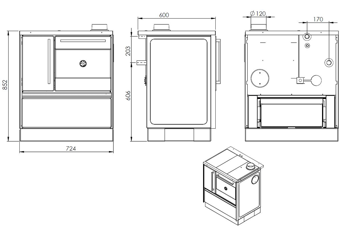 Elida WF – Kaminofen wasserführend – 11 kW – Bild 4