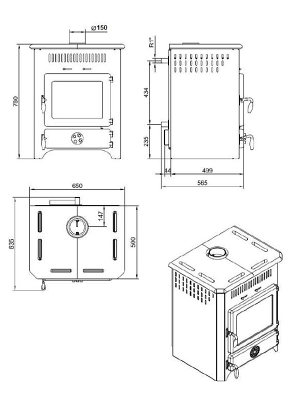 Kaminofen wasserführend Maximilian 18kW – Bild 3