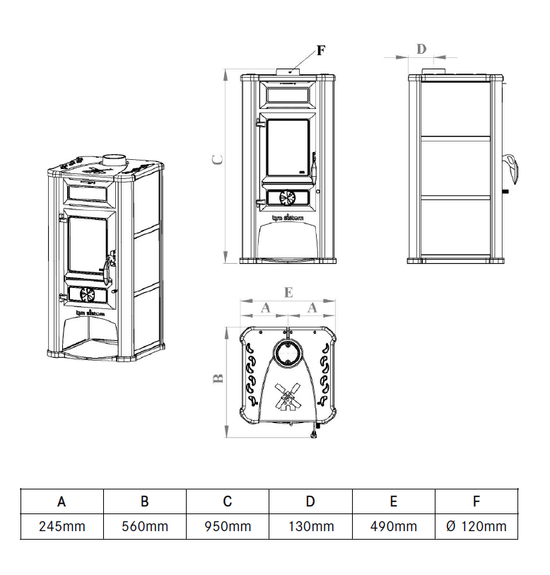 Sandstein Kaminofen August 8kW – Bild 3