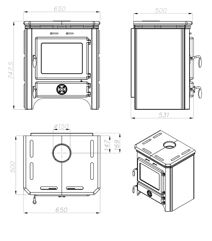 Speckstein Kaminofen Heinrich 14kW – Bild 4