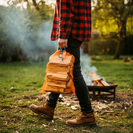 Giant Flames Anzündholz FSC 5 Netzsäcke x 12,5L (62,5L) – Bild 3