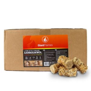 Giant Flames Anzündwolle Box ca 415 Einheiten (5kg)