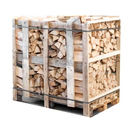 Halbe Palette kammergetrocknetes gespalten Buchen Brennholz 25 cm