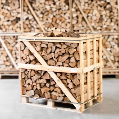 Halbe Palette kammergetrocknetes gespalten Eiche Brennholz 25cm – Bild 5