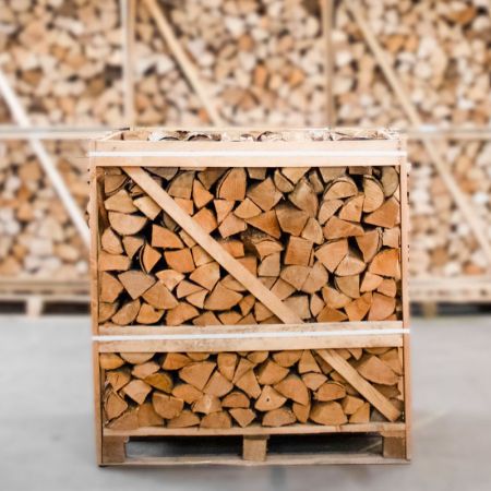 Halbe Palette kammergetrocknetes gespalten Esche Brennholz 25cm – Bild 3