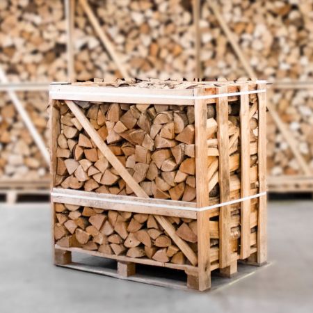 Halbe Palette kammergetrocknetes gespalten Esche Brennholz 25cm – Bild 5